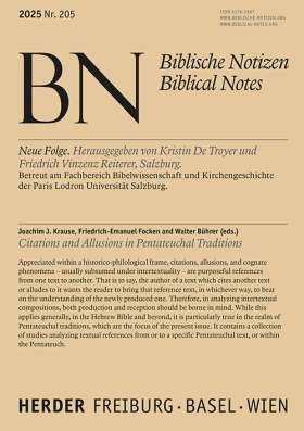 Citations and Allusions in Pentateuchal Traditions. Biblische Notizen 205/2025